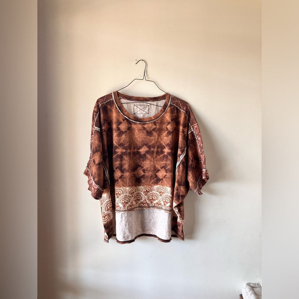 Free People We The Free Poncho Tee OS SAMPLE EUC